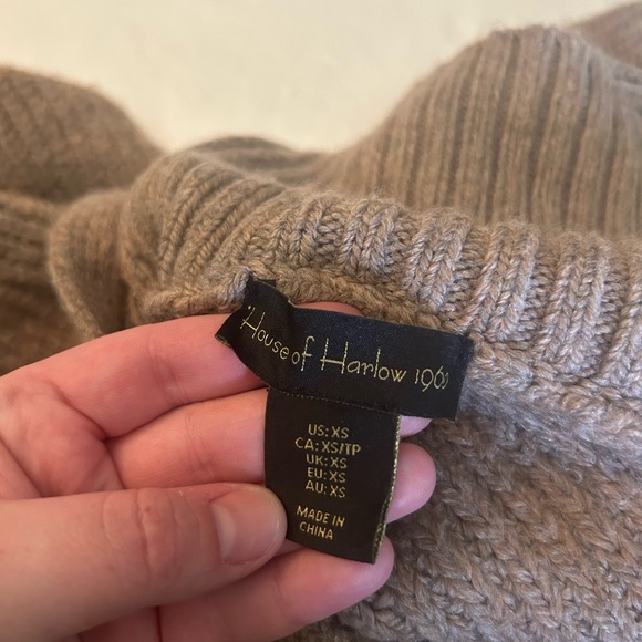 House of Harlow 1960 chunky v neck pull over oversized collar sweater - Picture 6 of 14